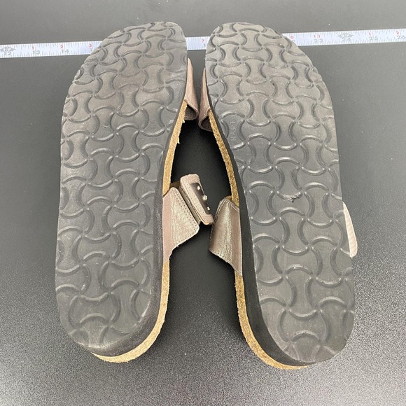 Naot Sandals Womens Size 11 Gray Slide Wedge Leather Studded Rhinestone Comfort - Picture 12 of 14